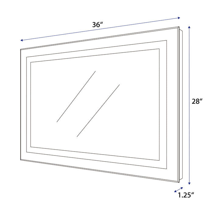 39" x 28" LED Lighted Illuminated Bathroom Vanity Wall Mirror - HomeBeyond