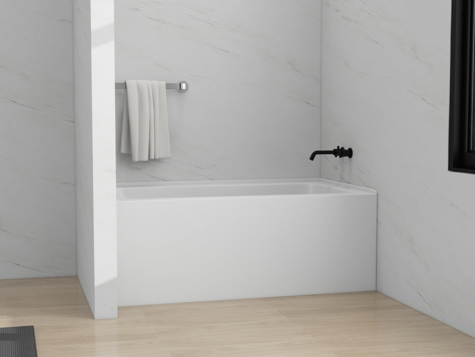 54" x 32" Modern Alcove Soaking Acrylic Bathtub with 3-Side Integral Tiling Flange Right Drain VA6301-MR