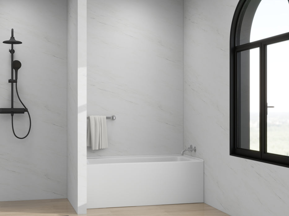 60" x 32" Modern Alcove Soaking Acrylic Bathtub with 3-Side Integral Tiling Flange Right Drain VA6301-LR