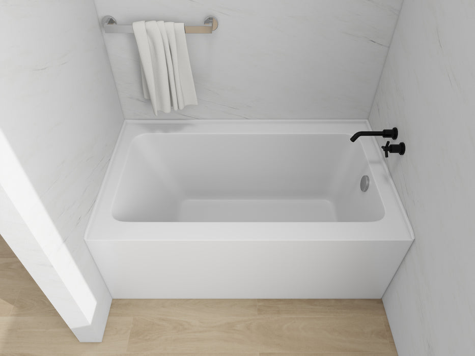 54" x 32" Modern Alcove Soaking Acrylic Bathtub with 3-Side Integral Tiling Flange Right Drain VA6301-MR
