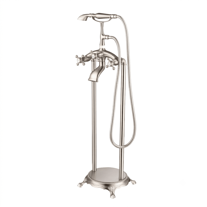 40" Modern Solid Brass Freestanding Bathtub Faucet Single Handle Tub Filler with Handheld Shower VA2019 - HomeBeyond