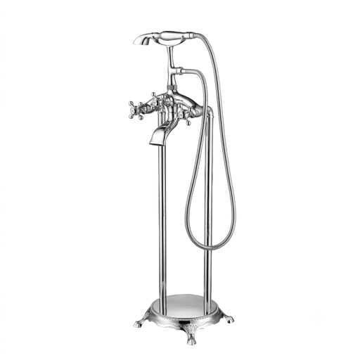40" Modern Solid Brass Freestanding Bathtub Faucet Single Handle Tub Filler with Handheld Shower VA2019 - HomeBeyond