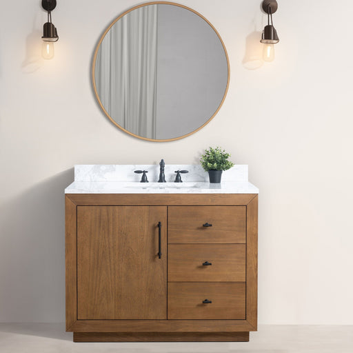 42" Bathroom Vanity with Sink and Top, With Soft Closing Doors - HomeBeyond