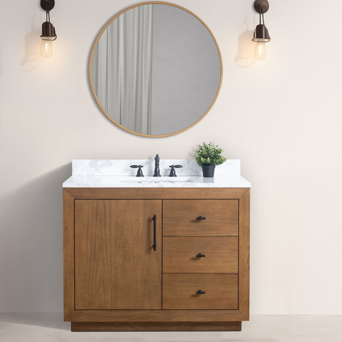 42" Bathroom Vanity with Sink and Top, With Soft Closing Doors - HomeBeyond