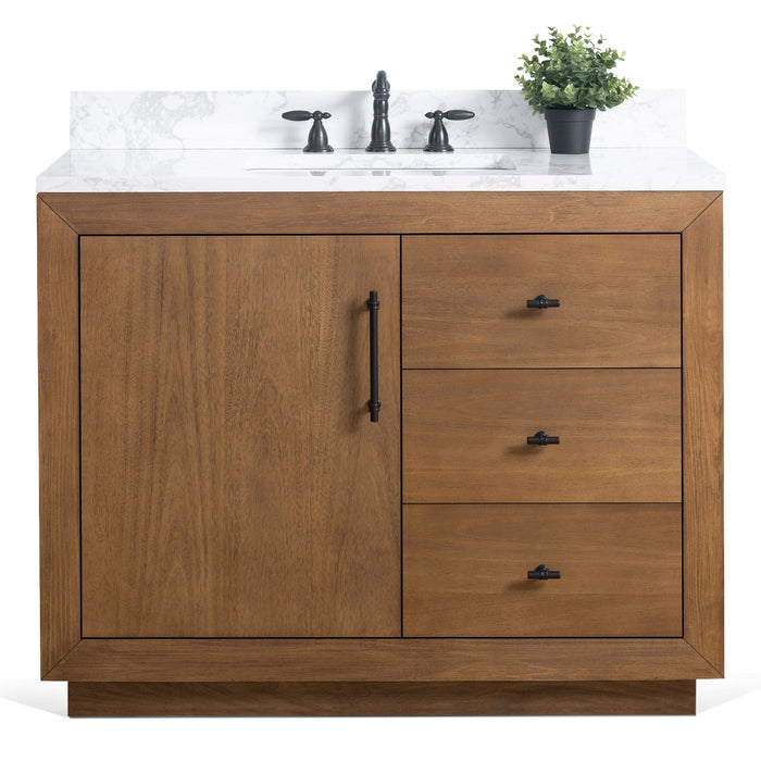 42" Bathroom Vanity with Sink and Top, With Soft Closing Doors - HomeBeyond