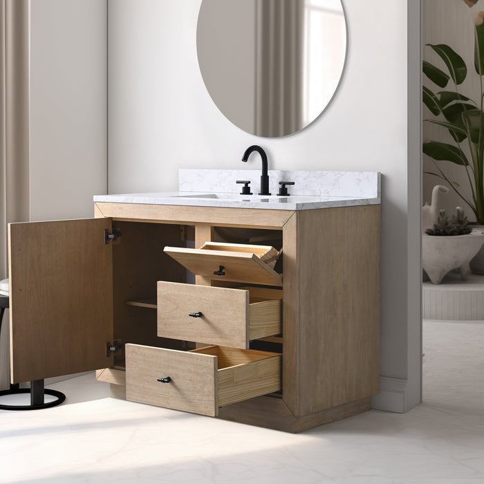 42" Bathroom Vanity with Sink and Top, With Soft Closing Doors - HomeBeyond