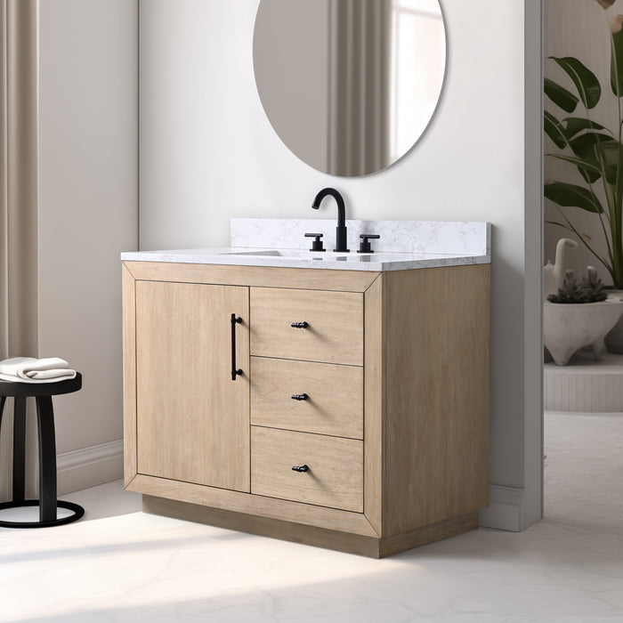 42" Bathroom Vanity with Sink and Top, With Soft Closing Doors - HomeBeyond