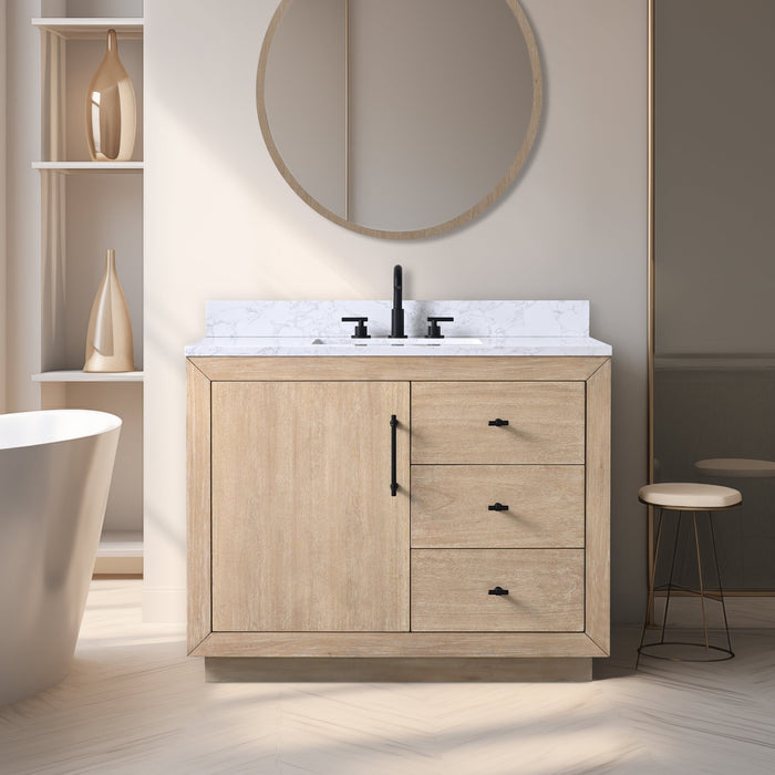 42" Bathroom Vanity with Sink and Top, With Soft Closing Doors - HomeBeyond