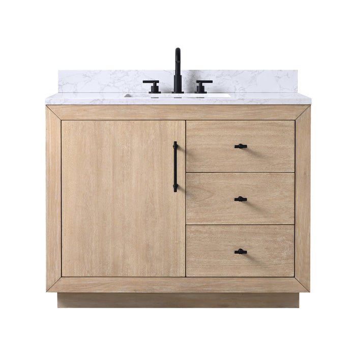 42" Bathroom Vanity with Sink and Top, With Soft Closing Doors - HomeBeyond