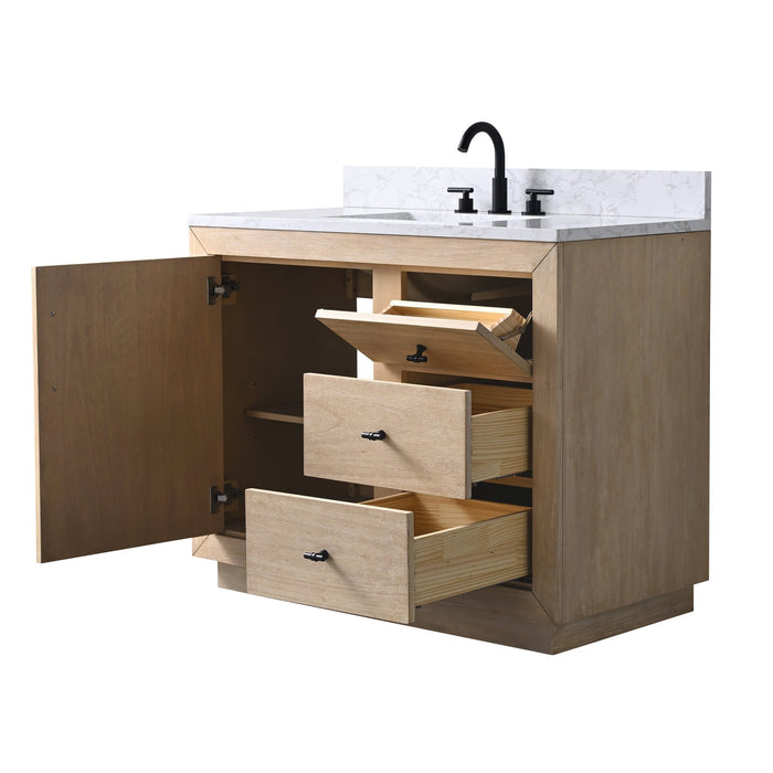 42" Bathroom Vanity with Sink and Top, With Soft Closing Doors - HomeBeyond