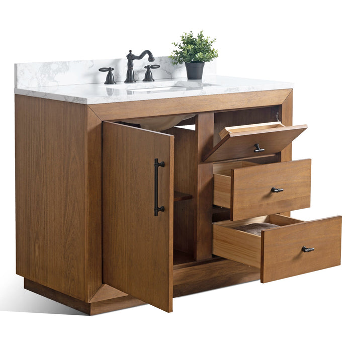 42" Bathroom Vanity with Sink and Top, With Soft Closing Doors - HomeBeyond