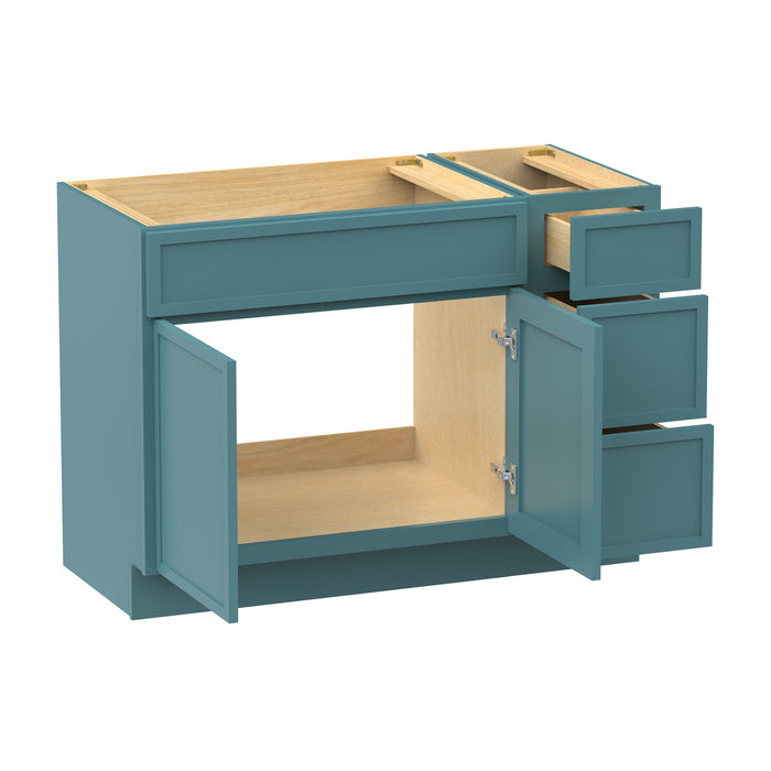 42" Modern Freestanding Birch & Plywood Bathroom Vanity Base Only – Shaker Style Storage Cabinet with 3 Drawers & 2 Soft-Closing Doors VA4130-123 - HomeBeyond