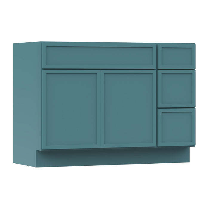 42" Modern Freestanding Birch & Plywood Bathroom Vanity Base Only – Shaker Style Storage Cabinet with 3 Drawers & 2 Soft-Closing Doors VA4130-123 - HomeBeyond
