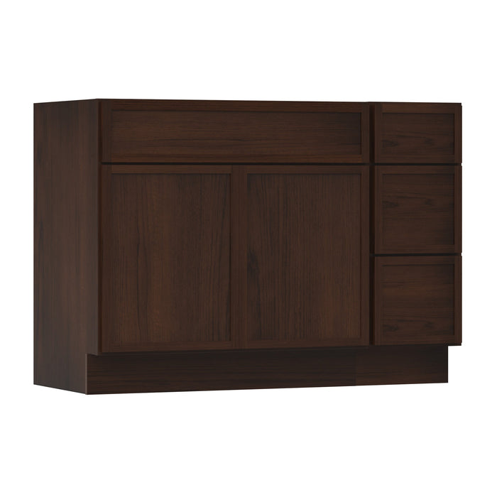 42" Modern Freestanding Birch & Plywood Bathroom Vanity Base Only – Shaker Style Storage Cabinet with 3 Drawers & 2 Soft-Closing Doors VA4130-123 - HomeBeyond