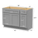 42" Modern Freestanding Oak Plywood Bathroom Vanity Base Only – Shaker Style Storage Cabinet with 1 Drawer & 3 Soft-Closing Doors VA4030-121 - HomeBeyond