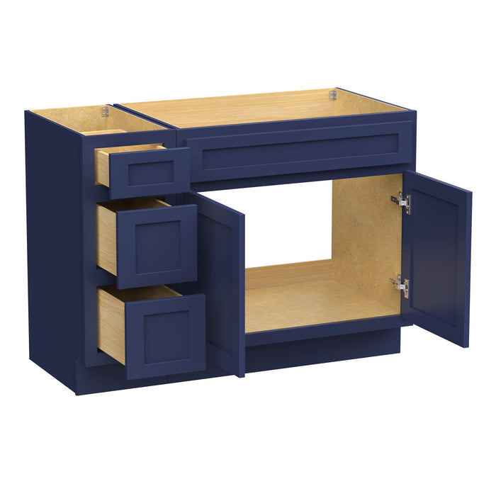 42" Modern Freestanding Oak Plywood Bathroom Vanity Base Only – Shaker Style Storage Cabinet with 3 Drawers & 2 Soft-Closing Doors VA4030-123 - HomeBeyond