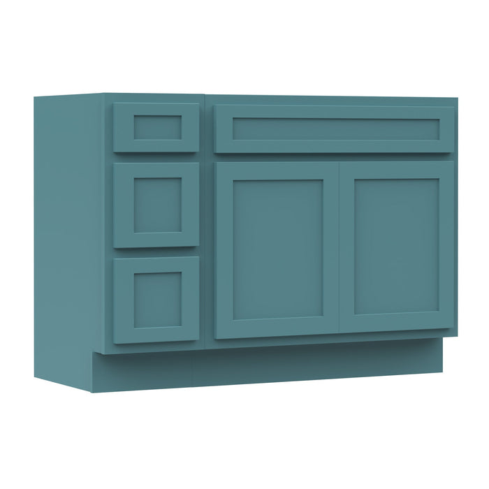 42" Modern Freestanding Oak Plywood Bathroom Vanity Base Only – Shaker Style Storage Cabinet with 3 Drawers & 2 Soft-Closing Doors VA4030-123 - HomeBeyond