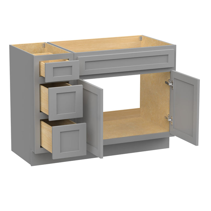 42" Modern Freestanding Oak Plywood Bathroom Vanity Base Only – Shaker Style Storage Cabinet with 3 Drawers & 2 Soft-Closing Doors VA4030-123 - HomeBeyond
