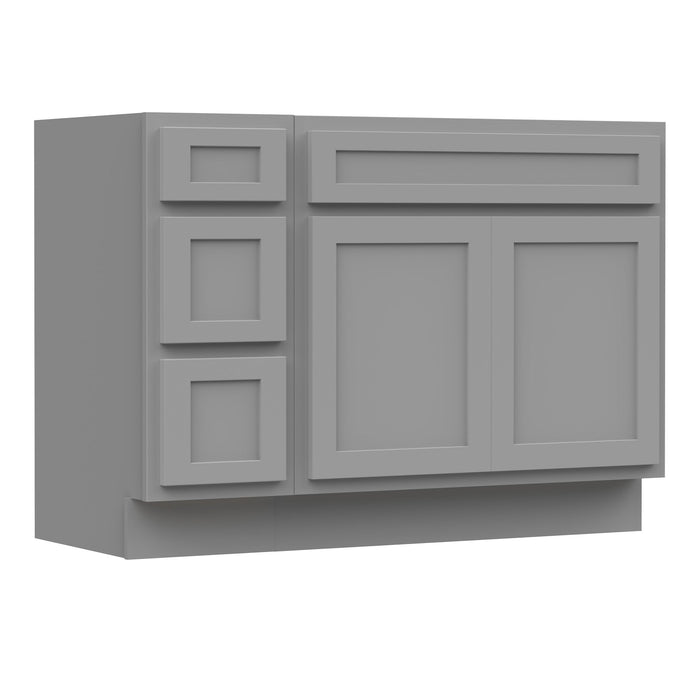 42" Modern Freestanding Oak Plywood Bathroom Vanity Base Only – Shaker Style Storage Cabinet with 3 Drawers & 2 Soft-Closing Doors VA4030-123 - HomeBeyond