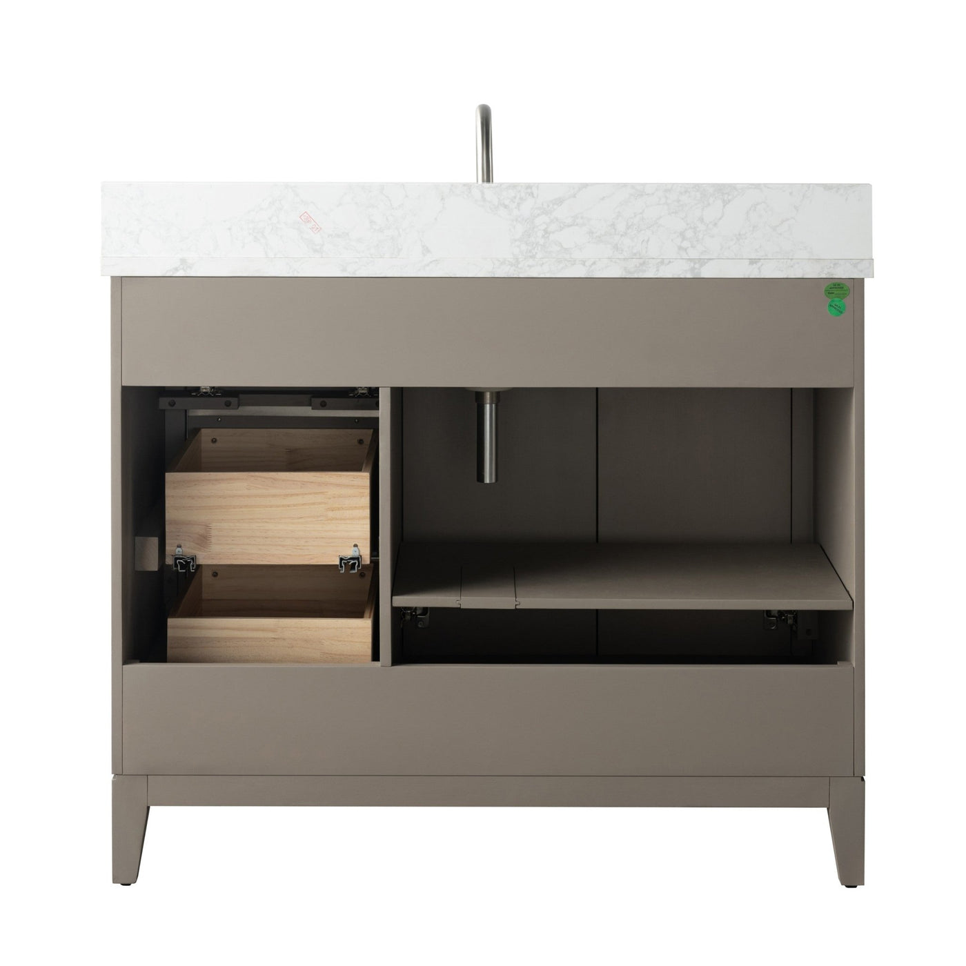 42" Single Sink Bathroom Vanity with Engineered Marble Top — HomeBeyond