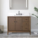 42" Single Sink Freestanding Bath Vanity Cabinet with White Engineered Marble Top - HomeBeyond