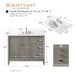 42" Single Sink Freestanding Bath Vanity Cabinet with White Engineered Marble Top - HomeBeyond