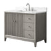42" Single Sink Freestanding Bath Vanity Cabinet with White Engineered Marble Top - HomeBeyond