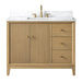42" Single Sink Freestanding Bath Vanity Cabinet with White Engineered Marble Top - HomeBeyond