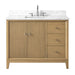 42" Single Sink Freestanding Bath Vanity Cabinet with White Engineered Marble Top - HomeBeyond