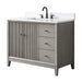 42" Single Sink Freestanding Bath Vanity Cabinet with White Engineered Marble Top - HomeBeyond