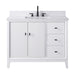 42" Single Sink Freestanding Bath Vanity Cabinet with White Engineered Marble Top - HomeBeyond