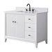 42" Single Sink Freestanding Bath Vanity Cabinet with White Engineered Marble Top - HomeBeyond