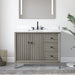 42" Single Sink Freestanding Bath Vanity Cabinet with White Engineered Marble Top - HomeBeyond