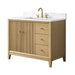42" Single Sink Freestanding Bath Vanity Cabinet with White Engineered Marble Top - HomeBeyond