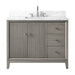 42" Single Sink Freestanding Bath Vanity Cabinet with White Engineered Marble Top - HomeBeyond