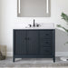 42" Single Sink Freestanding Bath Vanity Cabinet with White Engineered Marble Top - HomeBeyond