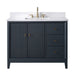 42" Single Sink Freestanding Bath Vanity Cabinet with White Engineered Marble Top - HomeBeyond