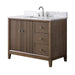 42" Single Sink Freestanding Bath Vanity Cabinet with White Engineered Marble Top - HomeBeyond