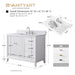 42" Single Sink Freestanding Bath Vanity Cabinet with White Engineered Marble Top - HomeBeyond