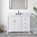 42" Single Sink Freestanding Bath Vanity Cabinet with White Engineered Marble Top - HomeBeyond