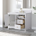 42" Single Sink Freestanding Bath Vanity Cabinet with White Engineered Marble Top - HomeBeyond