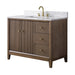 42" Single Sink Freestanding Bath Vanity Cabinet with White Engineered Marble Top - HomeBeyond