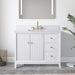 42" Single Sink Freestanding Bath Vanity Cabinet with White Engineered Marble Top - HomeBeyond