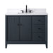 42" Single Sink Freestanding Bath Vanity Cabinet with White Engineered Marble Top - HomeBeyond