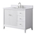 42" Single Sink Freestanding Bath Vanity Cabinet with White Engineered Marble Top - HomeBeyond