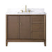 42" Single Sink Freestanding Bath Vanity Cabinet with White Engineered Marble Top - HomeBeyond