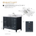 42" Single Sink Freestanding Bath Vanity Cabinet with White Engineered Marble Top - HomeBeyond