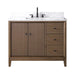 42" Single Sink Freestanding Bath Vanity Cabinet with White Engineered Marble Top - HomeBeyond