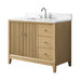 42" Single Sink Freestanding Bath Vanity Cabinet with White Engineered Marble Top - HomeBeyond