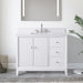 42" Single Sink Freestanding Bath Vanity Cabinet with White Engineered Marble Top - HomeBeyond